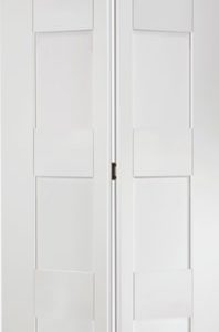 Internal White Primed Shaker 4 Light (CLEAR GLASS) Bi-Fold Solid Core - LPD